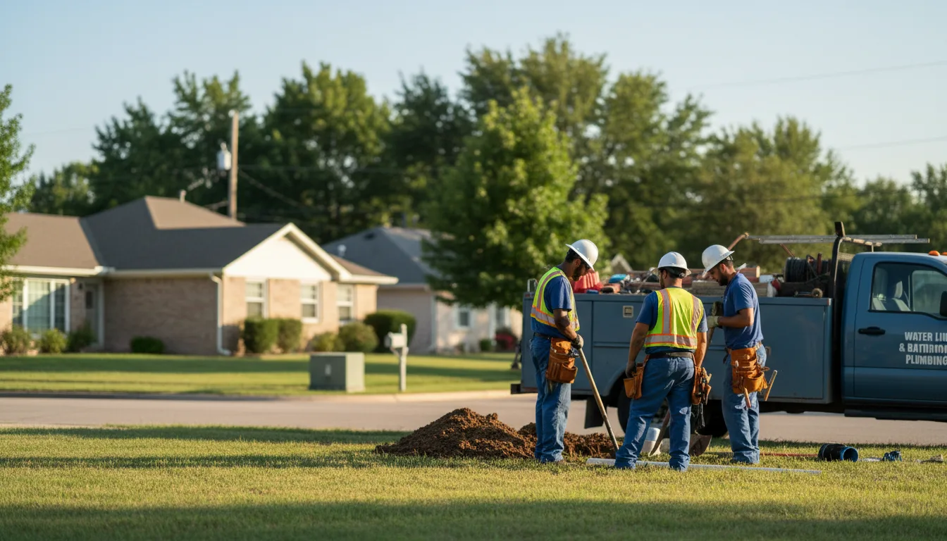 Residential water line and bathroom plumbing service in Anadarko, OK